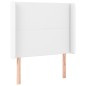 vidaXL Cabecero con orejas de cuero sintético blanco 83x16x118/128 cm