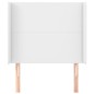 vidaXL Cabecero con orejas de cuero sintético blanco 83x16x118/128 cm