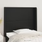 vidaXL Cabecero con orejas de cuero sintético negro 93x16x118/128 cm