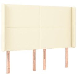 vidaXL Cabecero con orejas cuero sintético crema 147x16x118/128cm