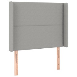 vidaXL Cabecero con orejas de tela gris claro 83x16x118/128 cm