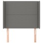 vidaXL Cabecero con orejas de tela gris oscuro 93x16x118/128 cm