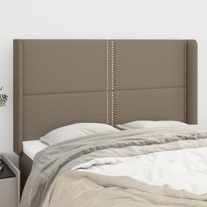 vidaXL Cabecero con orejas de tela gris taupe 147x16x118/128 cm vidaXL Cabecero con orejas de tela gris taupe 147x16x118/128 cm