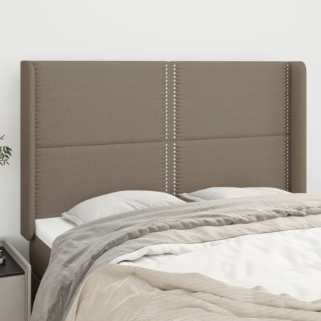 vidaXL Cabecero con orejas de tela gris taupe 147x16x118/128 cm
