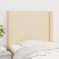 vidaXL Cabecero con orejas de tela color crema 103x16x118/128 cm