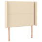 vidaXL Cabecero con orejas de tela color crema 103x16x118/128 cm
