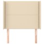 vidaXL Cabecero con orejas de tela color crema 103x16x118/128 cm