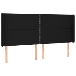 vidaXL Cabecero con orejas de tela negro 183x16x118/128 cm