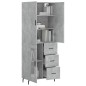 vidaXL Aparador alto madera contrachapada gris hormigón 69,5x34x180 cm vidaXL Aparador alto madera contrachapada gris hormigón 69,5x34x180 cm