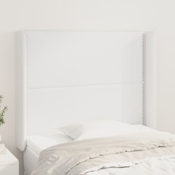 vidaXL Cabecero con orejas de cuero sintético blanco 83x16x118/128 cm