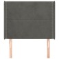 vidaXL Cabecero con orejas de terciopelo gris oscuro 93x16x118/128 cm