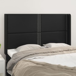 vidaXL Cabecero con orejas de cuero sintético negro 147x16x118/128 cm