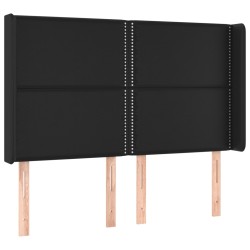 vidaXL Cabecero con orejas de cuero sintético negro 147x16x118/128 cm