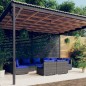 vidaXL Set de muebles de jardín 9 pzas y cojines ratán sintético gris vidaXL Set de muebles de jardín 9 pzas y cojines ratán sintético gris