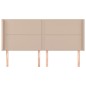 vidaXL Cabecero con orejas cuero sintético capuchino 203x16x118/128 cm
