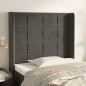 vidaXL Cabecero con orejas de terciopelo gris oscuro 93x16x118/128 cm vidaXL Cabecero con orejas de terciopelo gris oscuro 93x16x118/128 cm