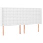 vidaXL Cabecero con orejas de cuero sintético blanco 183x16x118/128 cm