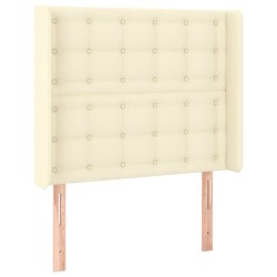vidaXL Cabecero con orejas cuero sintético color crema 93x16x118/128cm