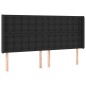 vidaXL Cabecero con orejas de cuero sintético negro 203x16x118/128 cm vidaXL Cabecero con orejas de cuero sintético negro 203x16x118/128 cm