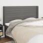 vidaXL Cabecero con orejas de tela gris oscuro 163x16x118/128 cm vidaXL Cabecero con orejas de tela gris oscuro 163x16x118/128 cm