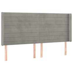 vidaXL Cabecero con orejas de terciopelo gris claro 203x16x118/128 cm