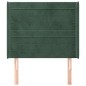 vidaXL Cabecero con orejas de terciopelo verde oscuro 103x16x118/128cm