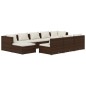 vidaXL Set muebles de jardín 10 pzas y cojines ratán sintético marrón vidaXL Set muebles de jardín 10 pzas y cojines ratán sintético marrón