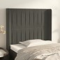 vidaXL Cabecero con orejas de terciopelo gris oscuro 83x16x118/128 cm vidaXL Cabecero con orejas de terciopelo gris oscuro 83x16x118/128 cm