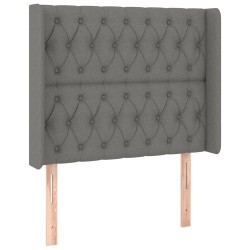 vidaXL Cabecero con orejas de tela gris oscuro 103x16x118/128 cm