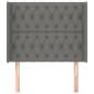 vidaXL Cabecero con orejas de tela gris oscuro 103x16x118/128 cm