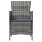 vidaXL Set de comedor de jardín 3 pzas y cojines ratán sintético gris