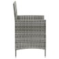 vidaXL Set de comedor de jardín 3 pzas y cojines ratán sintético gris