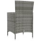 vidaXL Set de comedor de jardín 3 pzas y cojines ratán sintético gris