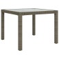 vidaXL Set de comedor de jardín 3 pzas y cojines ratán sintético gris