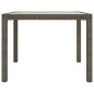 vidaXL Set de comedor de jardín 3 pzas y cojines ratán sintético gris