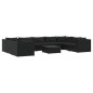 vidaXL Set de muebles de jardín 10 pzas cojines ratán sintético negro vidaXL Set de muebles de jardín 10 pzas cojines ratán sintético negro