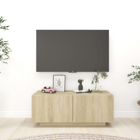 vidaXL Mueble para TV madera contrachapada color roble 100x35x40 cm