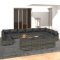 vidaXL Set de muebles de jardín 13 pzas y cojines ratán sintético gris vidaXL Set de muebles de jardín 13 pzas y cojines ratán sintético gris