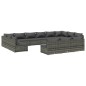 vidaXL Set de muebles de jardín 13 pzas y cojines ratán sintético gris vidaXL Set de muebles de jardín 13 pzas y cojines ratán sintético gris