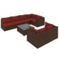 vidaXL Set sofás de jardín 8 piezas y cojines ratán sintético marrón vidaXL Set sofás de jardín 8 piezas y cojines ratán sintético marrón