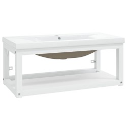 vidaXL Estructura de baño con lavabo incorporado hierro blanco
