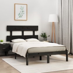 vidaXL Estructura de cama madera maciza de pino negro 120x200 cm