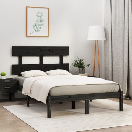 vidaXL Estructura de cama madera maciza de pino negro 120x200 cm