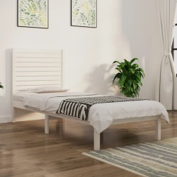 vidaXL Estructura de cama individual madera maciza blanco 90x190 cm