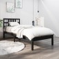 vidaXL Estructura de cama madera maciza negra 100x200 cm