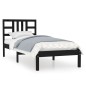 vidaXL Estructura de cama madera maciza negra 100x200 cm