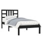 vidaXL Estructura de cama madera maciza negra 100x200 cm