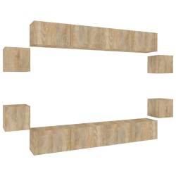 vidaXL Set de muebles para TV 8 pzas madera contrachapada roble Sonoma
