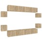 vidaXL Set de muebles para TV 8 pzas madera contrachapada roble Sonoma