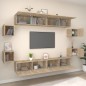 vidaXL Set de muebles para TV 8 pzas madera contrachapada roble Sonoma